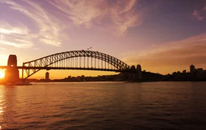sydney harbour bridge with an amazing sunset 2022 11 15 15 03 04 utc