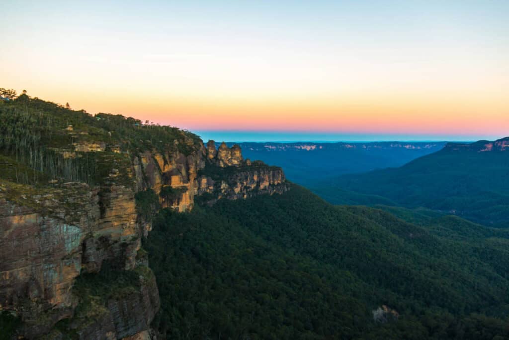 blue mountains sunset nsw