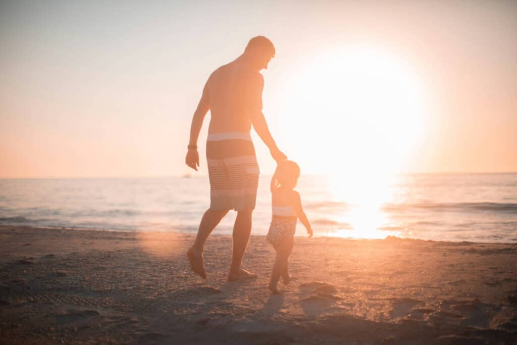 fathers day father daughter beach